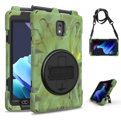 China Shockproof Shoulder Strap Yapears Silicone Case For Samsung Galaxy Tab Active 3 With Grip Kickstand for sale