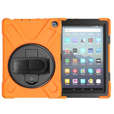 China Pen Holder / Slot Silicone Yapears PC For Amazon 8 Stand 2020 Military Shockproof Tablet Cover For Amazon Fire HD 8 2020 Orange for sale