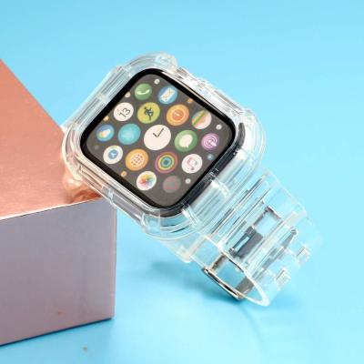 China Business Yapears Hot Selling Transparent Rubber Watch Band Case For Apple Silicone Apple Watch Transparent Strap for sale