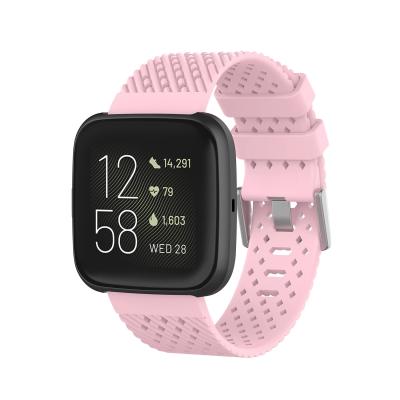 China Fashion YAPEARS Solid Silicon Sports Watch Band Replacement Strap 23mm Bands For Fitbit Versa 1/2 Pink for sale