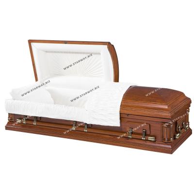 China American Style 8507 Wholesale Funeral Supplies American Style Caskets Caskets For Masterpiece Funeral Handmaking Wooden Caskets And Caskets for sale