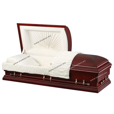 China 2022New Style Cherry Starway Factory Fit American Style Bulky Offer American Style Wooden Caskets and Caskets for sale