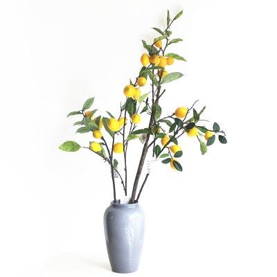 China Wholesale Green Artificial Home Decor Indoor Decorative Artificial Branch Lemon Garden Fruit Branch for sale