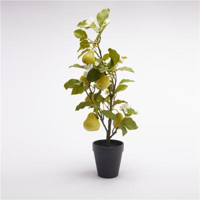 China Artificial Green Plastic Plants Mini Indoor Potted Plant Garden Plastic Pear Tree Fruit Tree for sale