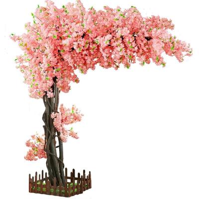 China Real OEM 1-3 Meter Artificial Green Quality Heigh Garden Cherry Blossom Wooden Artificial Flower Tree for sale