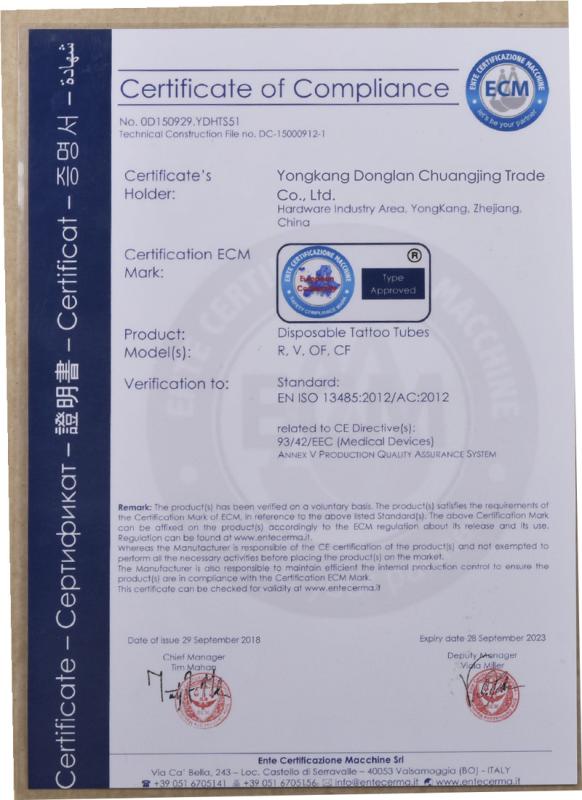 CE - Yongkang Donglan Chuangjing Trade Co., Ltd.