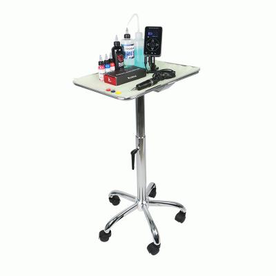 China Special Designed Medical Tattoo Tray Rolling Base BD Clinic Furniture Stainless Steel Table Medicine Trolley With Wheels for sale