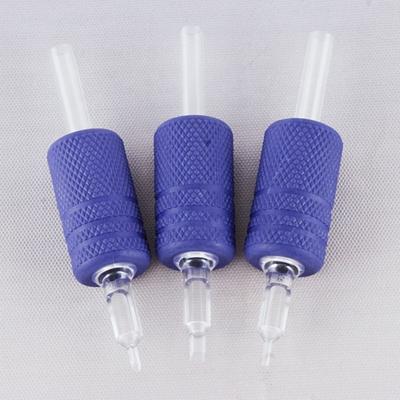 China Permanent Tattoo Supplies 25mm Tattoo Machine Needle Combo Black Blue Custom Clear Tip Grip Disposable Tattoo Tubes for sale