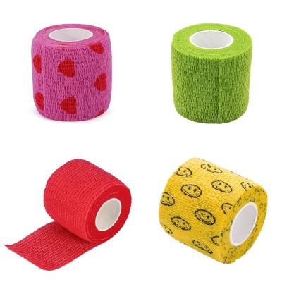 China Wholesale 2 Inch High Quality Cheap Wholesale Breathable High Quality Cheap 50mm Bandage Rolls 50mm Tattoo Grip Tape Non-Slip Elastic Adhesive Cohesive Wrap for sale