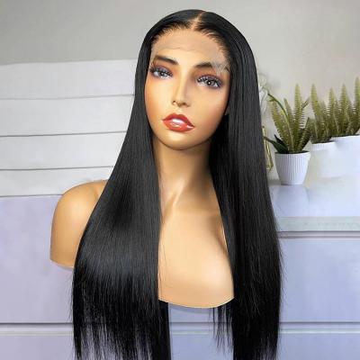 China Other Grade 10A 100% Virgin Human Hair Glueless 4X4 Raw Closure Wig Transparent Invisible Lace Wig for sale