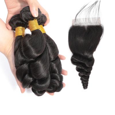 China Wholesale Curly Loop Bundles With Headbands Hair Weave Bundles With Closure for sale