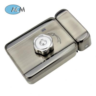 China DC12V Rim Lock Security Silent Safe Smart Electric Lock Single Head Electronic For Access Control System for sale