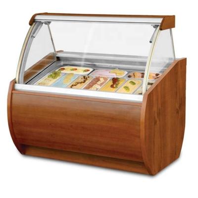 China Single-temperature 10 Pans Air Cooling Commercial Used Ice Cream Display Freezer Sale for sale