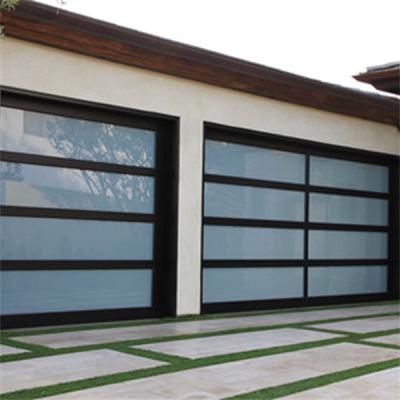 China Modern Hot Selling Automatic Garage Aluminum Sectional Glass Door For Housing for sale