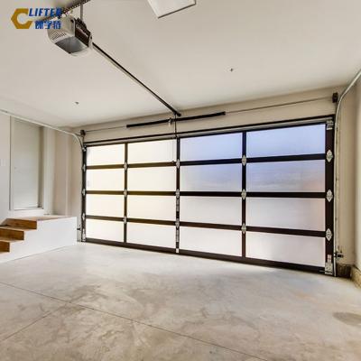 China Cheap Sectional Clear Glass Decoration Garage Door Prices for sale