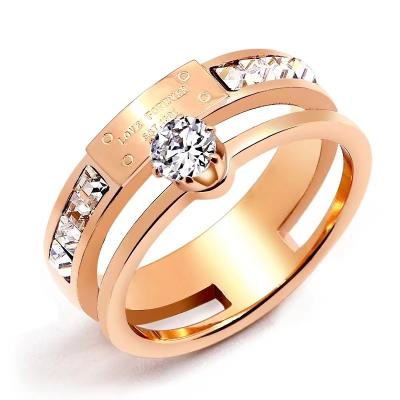 China New TRENDY Anniversary Wedding Fashion Jewelry Rings Party Rose Gold Plated for sale