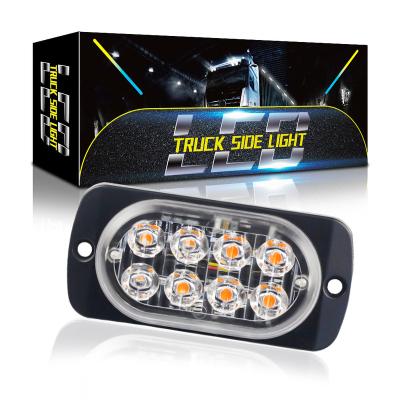 China LIGHTOWL 8led aluminum strobe light truck exterior led flashing warning safety vehicle emergency light strobe light yellow blue white white for sale