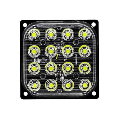 China LIGHTOWL Aluminum Square 16 Lights Four-color Security Warning Lights Car Strobe LED Lights Flashing Explosive for sale