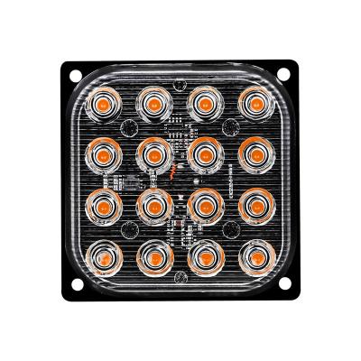 China LIGHTOWL 16LED Aluminum Headlight Four In A Car Strobe Warning Light Grill Roof Side Truck Trailer Tractor Boat Car for sale