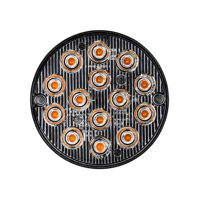 China LIGHTOWL 14LED 42W Round Aluminum Car Truck Trailer Beacon Light Car Strobe Warning Light 12V Aluminum Side Light for sale