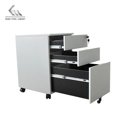 China Foldable Steel Mobile Pedestal Filing Cabinet Locker Two Drawers Mobile Storage for sale