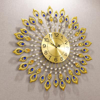 China Style Antique Creative Wall Decoration Metal Wall Clocks Living Room Home Decoration for sale