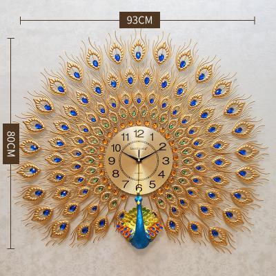 China Design antique home fashion style metal set decorative peacock wall clock for wholesale for sale