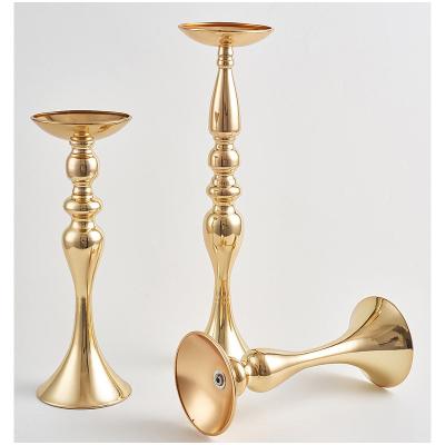 China 2021 Romantic Gold Popular Wedding Candle Holders Cylinder Wedding Candle Holders Candle Holder Table Centerpieces Wedding Flower Candlesticks for sale