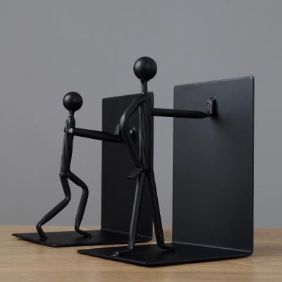 China 2021 Morden new arrival hot sale shape heavy metal two man bookends for office orgainzer for sale