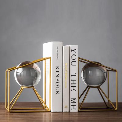 China Unique Morden Design Desk Organizer Iron Bookends Book Holder Stand For Home Office Decor for sale