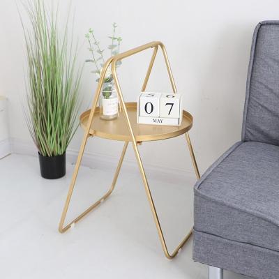 China Nordic Easy Carry Removable Coffee Table Storage Chandelier Small Tray Modern Home Furniture Round Top Set Modern Metal Gold Side Coffee Table for sale