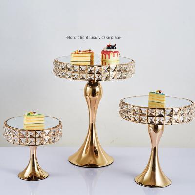 China Nordic INS Gold Cake Stand Fruit Tray Turntable Cupcake Stand For Wedding Decor for sale