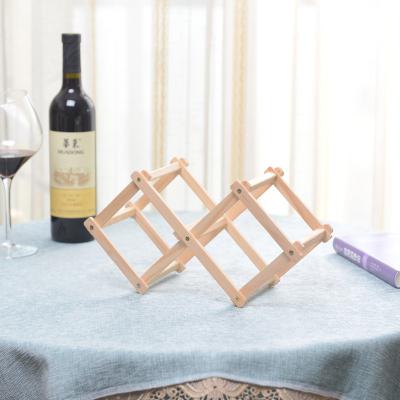 China Foldable Collapsible Countertop Storage Rack Display Stand Bamboo Wine Rack Wine Storage Rack for sale