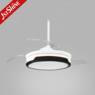 China Modern DC Motor White ABS Blades LED Color 1stshine Retractable Ceiling Fan for sale