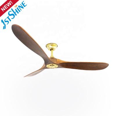 China Without Lightweight 1stshine Trending New Modern Ceiling Decoration 220V 3 Blades Solid Wood Ceiling Fan for sale