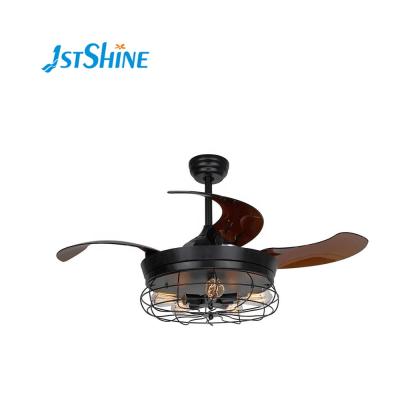 China With Light Decorative Retractable Remote Control 1stshine Ceiling Fan With Light for sale