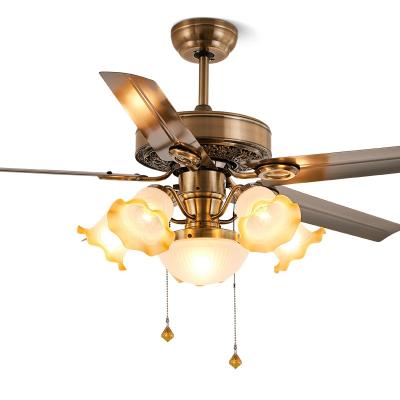 China With 1stshine Southeast Asia Restaurant Attic Ceiling Fan Light Frequency Conversion Fan With Lamp for sale