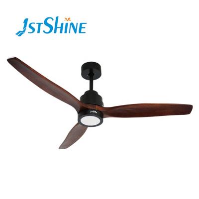 China With Light Tropical Wood Decoration 1stshine Indoor Wooden Fans Ceiling 52inch With Remote Control for sale