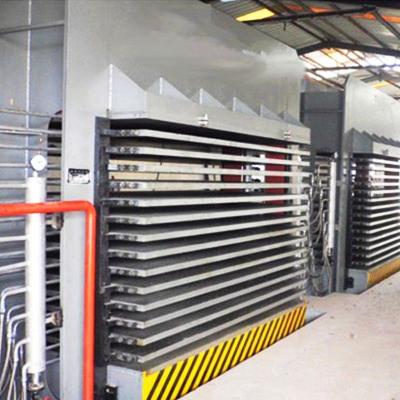 China Building Material Stores 4*8ft 100 Ton Plywood Short Laminating Machine 4*8ft Cycle Hot Press Line Melamine for sale