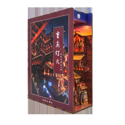 China Tonecheer wooden puzzle for children Chongqing Book Nook wooden 3d puzzle lights with body sensor led light for sale