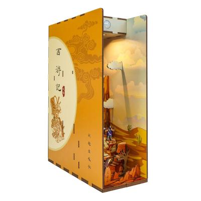 China Tonecheer Diy Wooden Jigsaw Puzzle Kids 3d Book West Corner Journery Wooden Puzzle With Body Sensor LED Light for sale