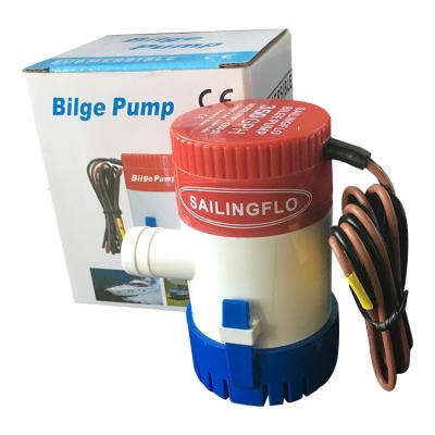 China 12v 24V DC 1100GPH Paddle Wheel Marine Pumps Small Water Boat Submersible Marine Bilge Pump for sale