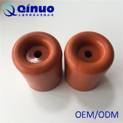 China Shanghai Qinuo Manufacture 40x25mm Red Color Silicone Rubber Round Door Bumper for sale