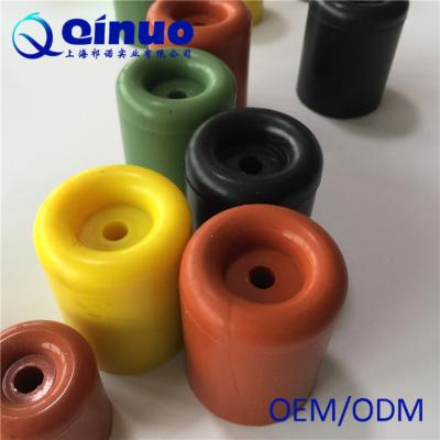 China Shanghai Qinuo Manufacture 40x25mm Colored Silicone Round Door Bumper Molded Rubber Door Stop for sale