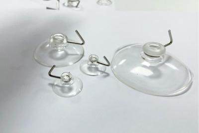 China Factory price 30,40, 50,55mm PVC with metal hooks options plastic suction cup for sale