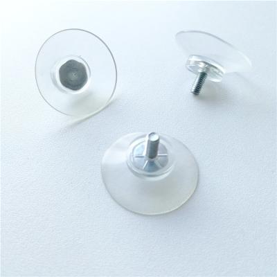 China 30mm Diameter 8mm Length M4 Screw Suction Cups Clear for sale