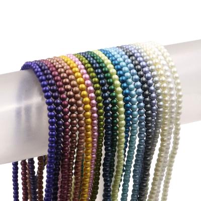 China Almost similar as real treasures factory stock for sale matte glass bead beads 4mm with holes bead beads for decoration for sale