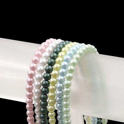 China Almost similar as real stock treasures for sale pearl 6mm glass beads bulk matte pearl beads with holes for jewelry for sale