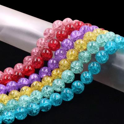 China Almost similar as real treasures big glass bead maker stock for sale loose crunch glass beads 16mm for jewelry making for sale