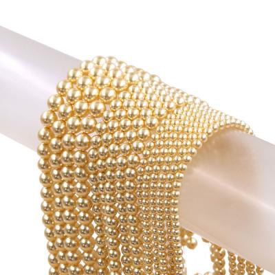 China Good Quality Round Bead Necklace 4mm Crystal Gold Pearl Color Crystal Real Glass Beads For Diy Jewelry Making for sale